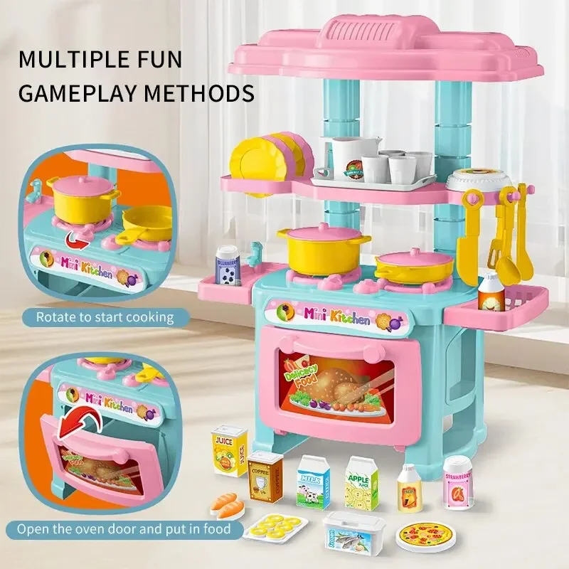 Kids Outdoor Kitchen Accessories - ミニキッチンカウンターおもちゃセット。DIYで作れる、本物そっくりの料理や食器、ごっこ遊びができるプレイハウス。男の子や子供へのプレゼントに最適。