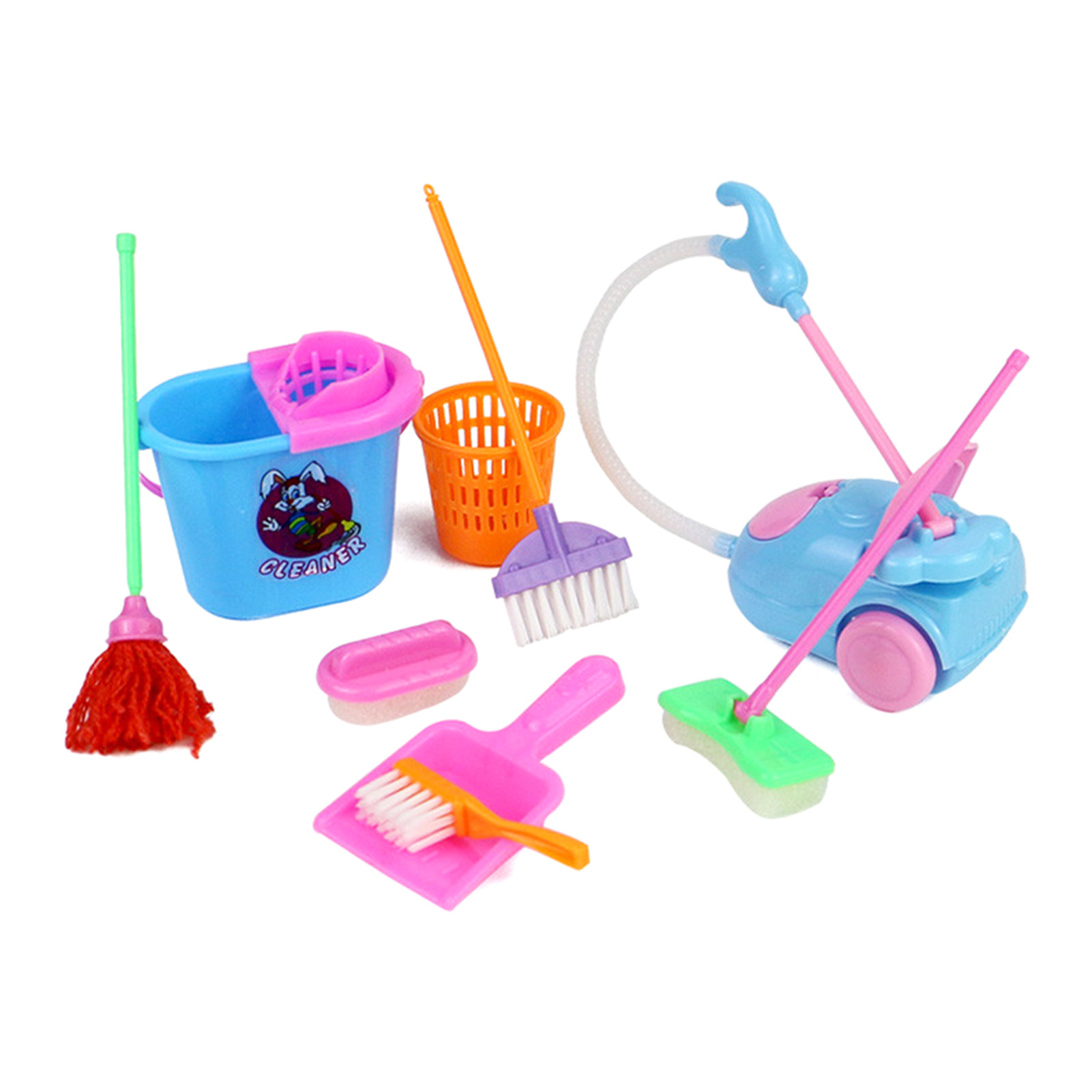 Kids Outdoor Broom - キッチン家庭用掃除おもちゃセット 明るい色 無臭 子供たちが掃除道具について学ぶのに役立つおもちゃセット