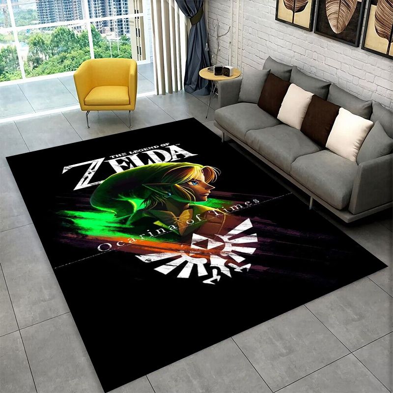 Kids Outdoor Area - クラシック Z-Zelda 漫画ゲーム ノンスリップエリアラグ リビングルーム、ベッドルーム、プレイルーム用、ソフトカーペットフロアマット ホームデコレーションラグ