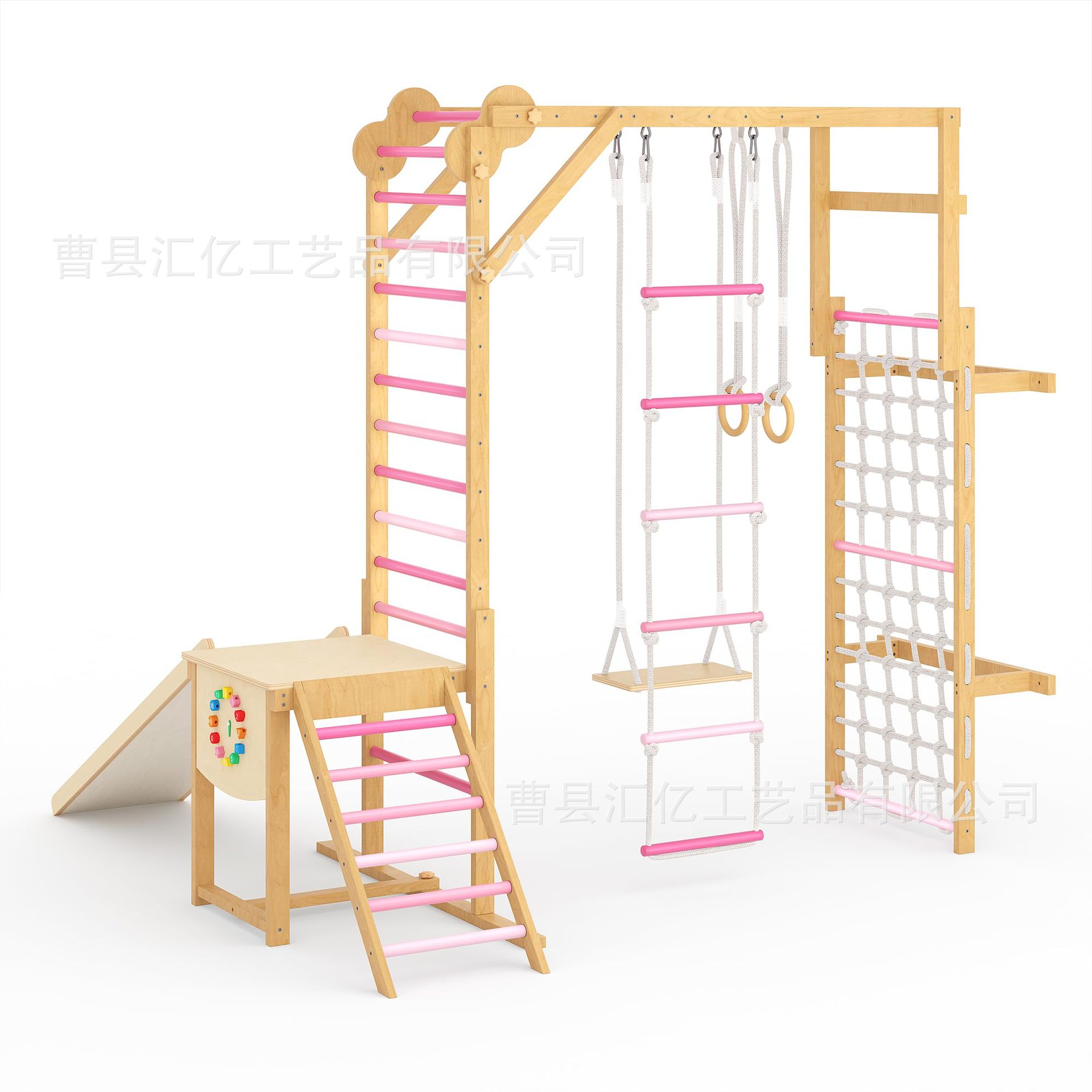 室内木製キッズフィットネス玩具、木製クライミングコンボ遊具、 - Kids Outdoor Climbing Frame のレビューと価格