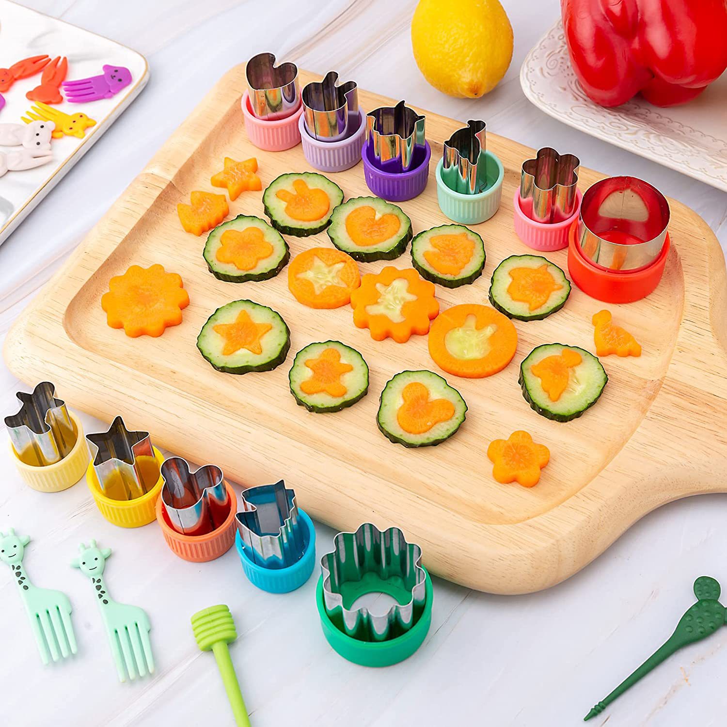 ステンレス鋼野菜カッター形状セット子供のための子供 DIY  - Kids Outdoor Kitchen Accessories のレビューと価格