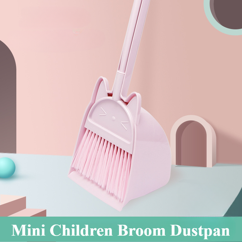 ミニ子供ほうきとちりとり漫画猫柔軟な毛子供ごっこ遊び幼児屋内 - Kids Outdoor Broom のレビューと価格