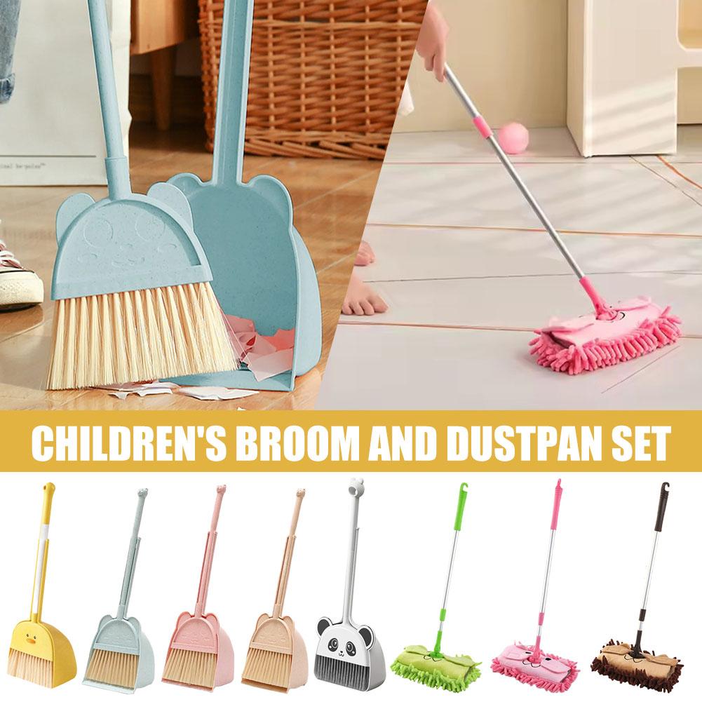 ミニ子供用ほうきとちりとりセット漫画風フレキシブル毛先キッズ - Kids Outdoor Broom のレビューと価格