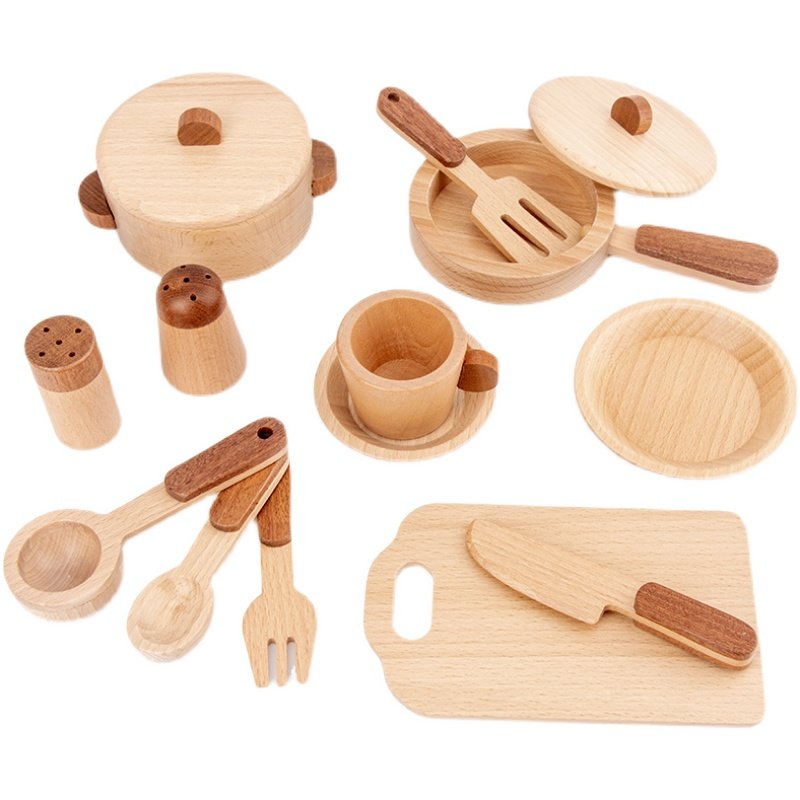 マオドゥオ おもちゃ ブナ材製 キッズキッチン プレイセット - Kids Outdoor Kitchen Accessories のレビューと価格