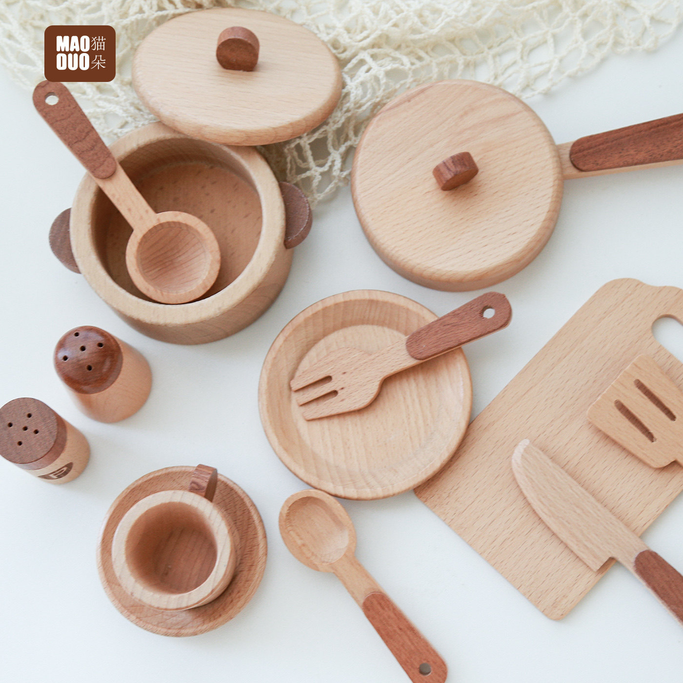 マオドゥオ おもちゃ ブナ材製 キッズキッチン プレイセット - Kids Outdoor Kitchen Accessories のレビューと価格