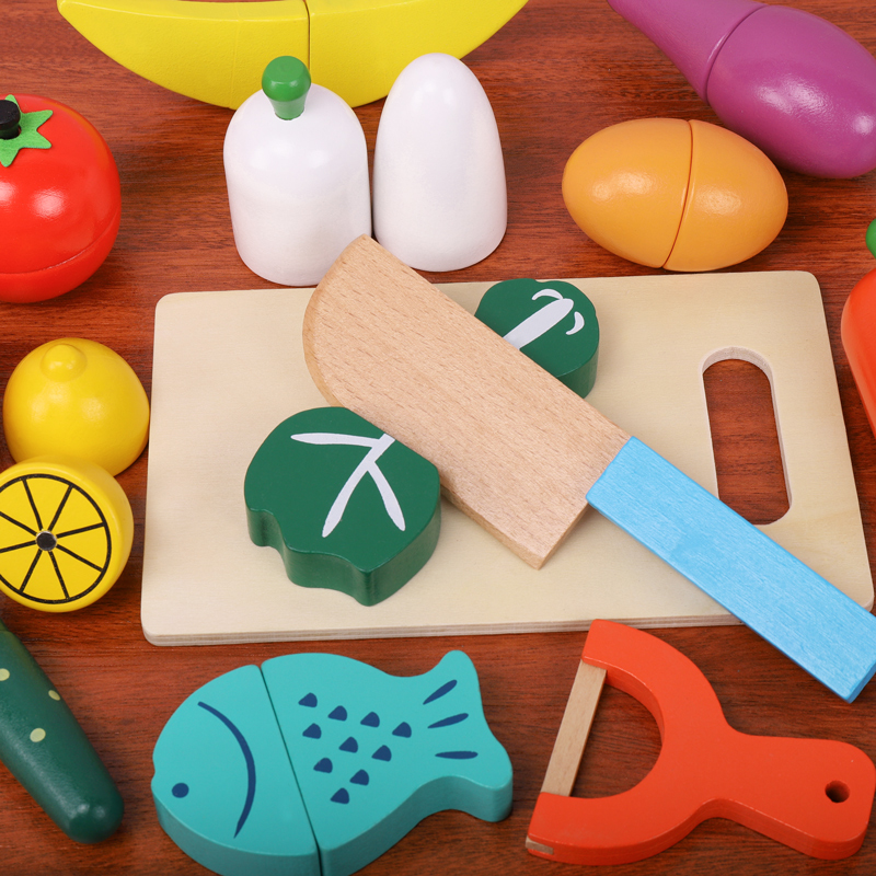 木製のフルーツ・野菜カットおもちゃセット。磁石で切れるスライ - Kids Outdoor Kitchen Accessories のレビューと価格